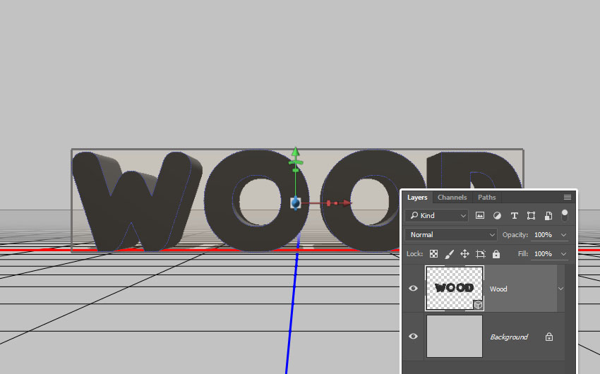طراحی جلوه متنی سه بعدی چوب پوسیده در فتوشاپ