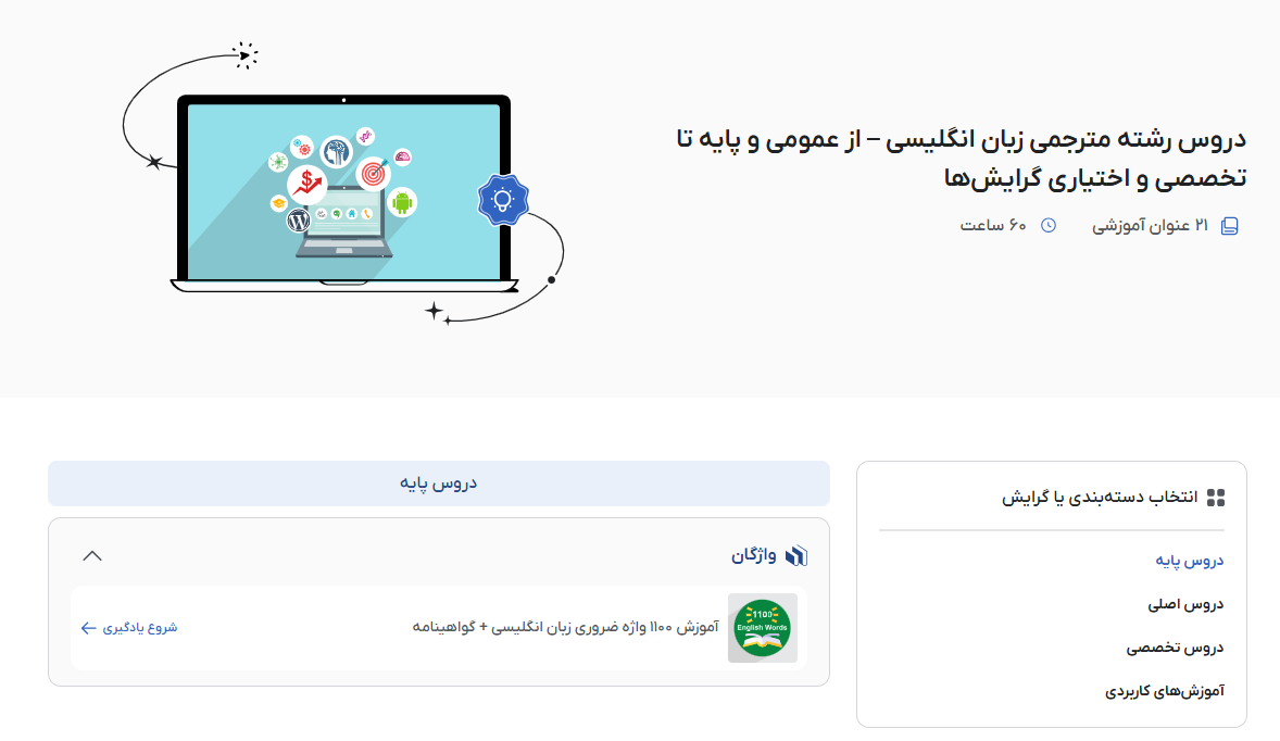 دروس رشته مترجمی زبان انگلیسی