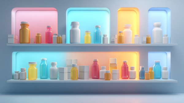 طبات نمادین دارو در داروخانه