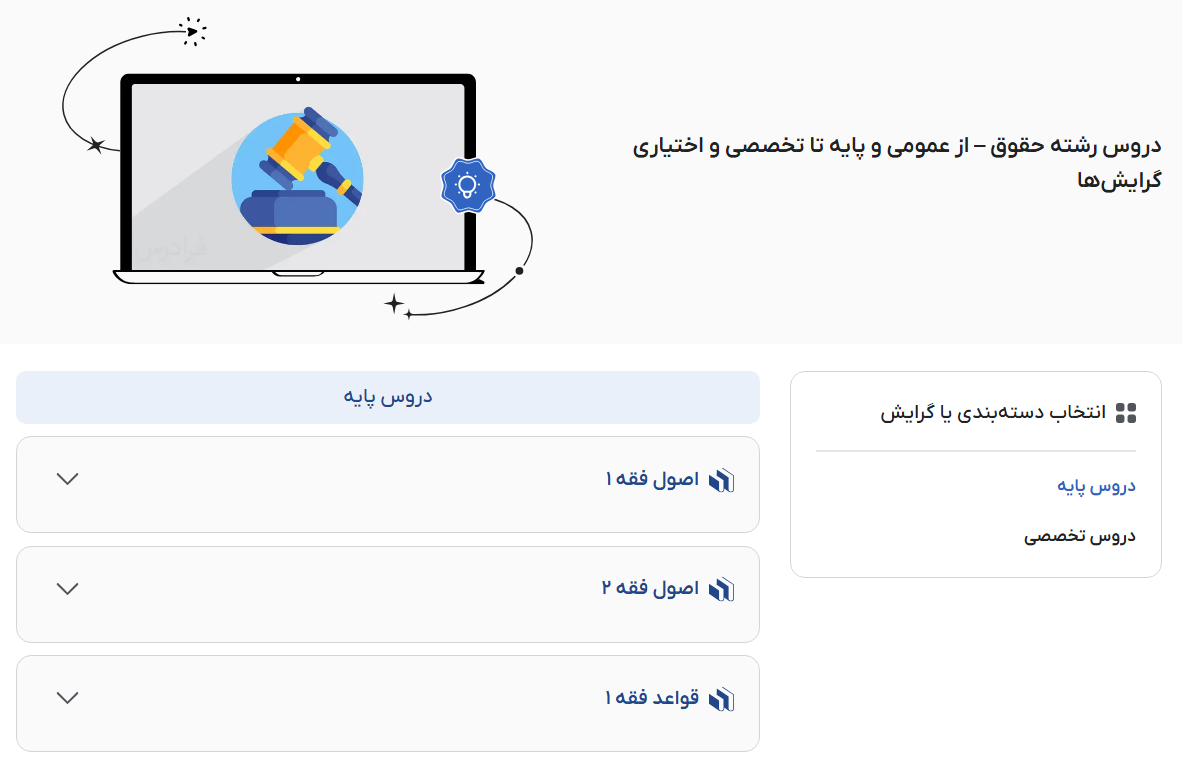 تصویر فیلم آموزش دروس رشته حقوق در فرادرس