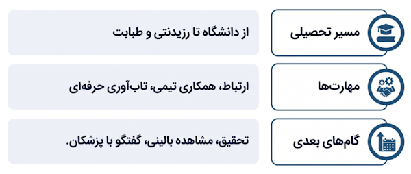 جمع‌بندی مسیر تحصیل و فعالیت حرفه‌ای در رشته پزشکی