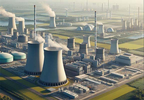 تولید برق در یک نیروگاه هسته‌ ای