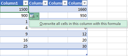 overwrite all cells