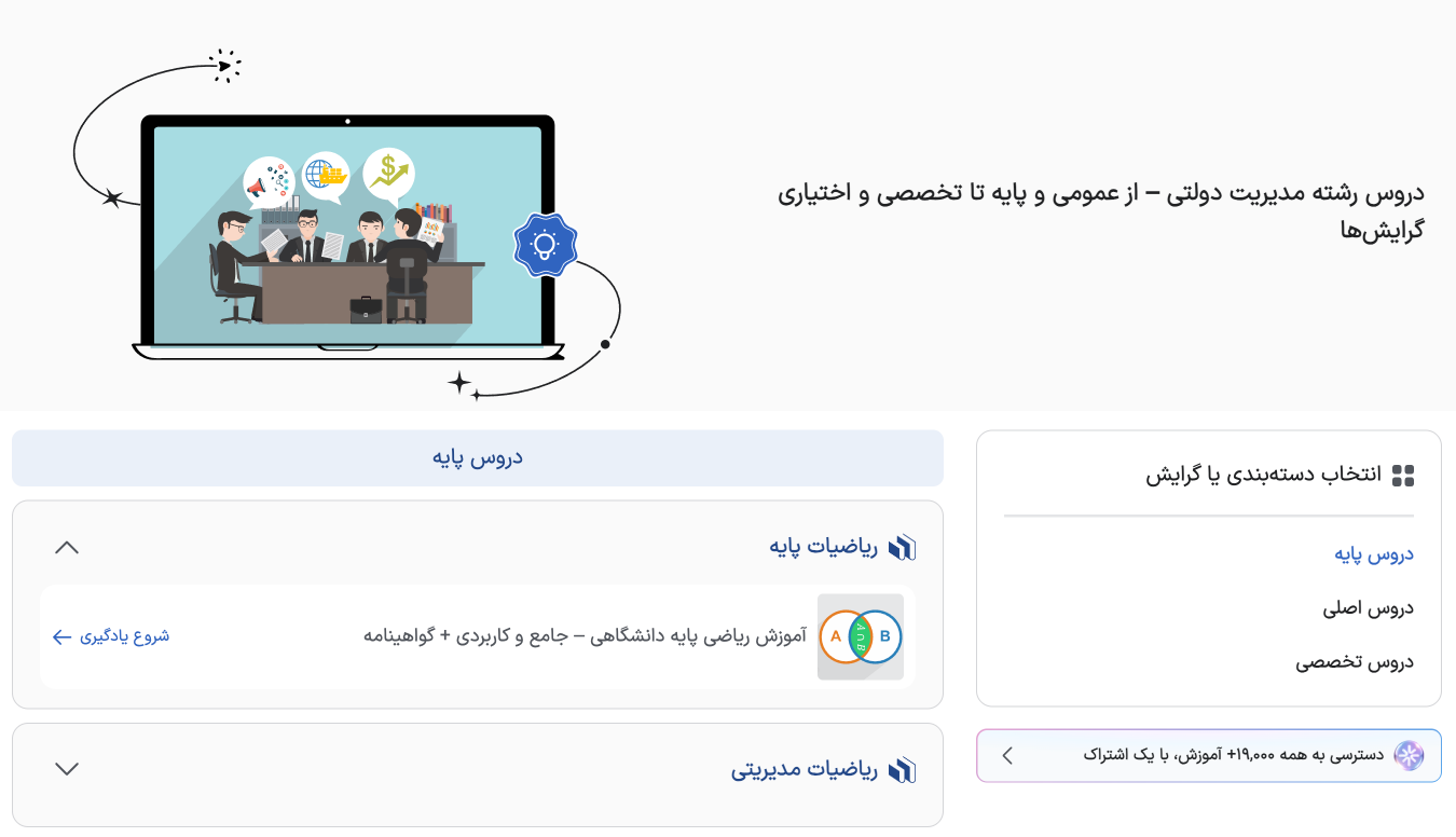 تصویر مجموعه دروس رشته مدیریت دولتی فرادرس