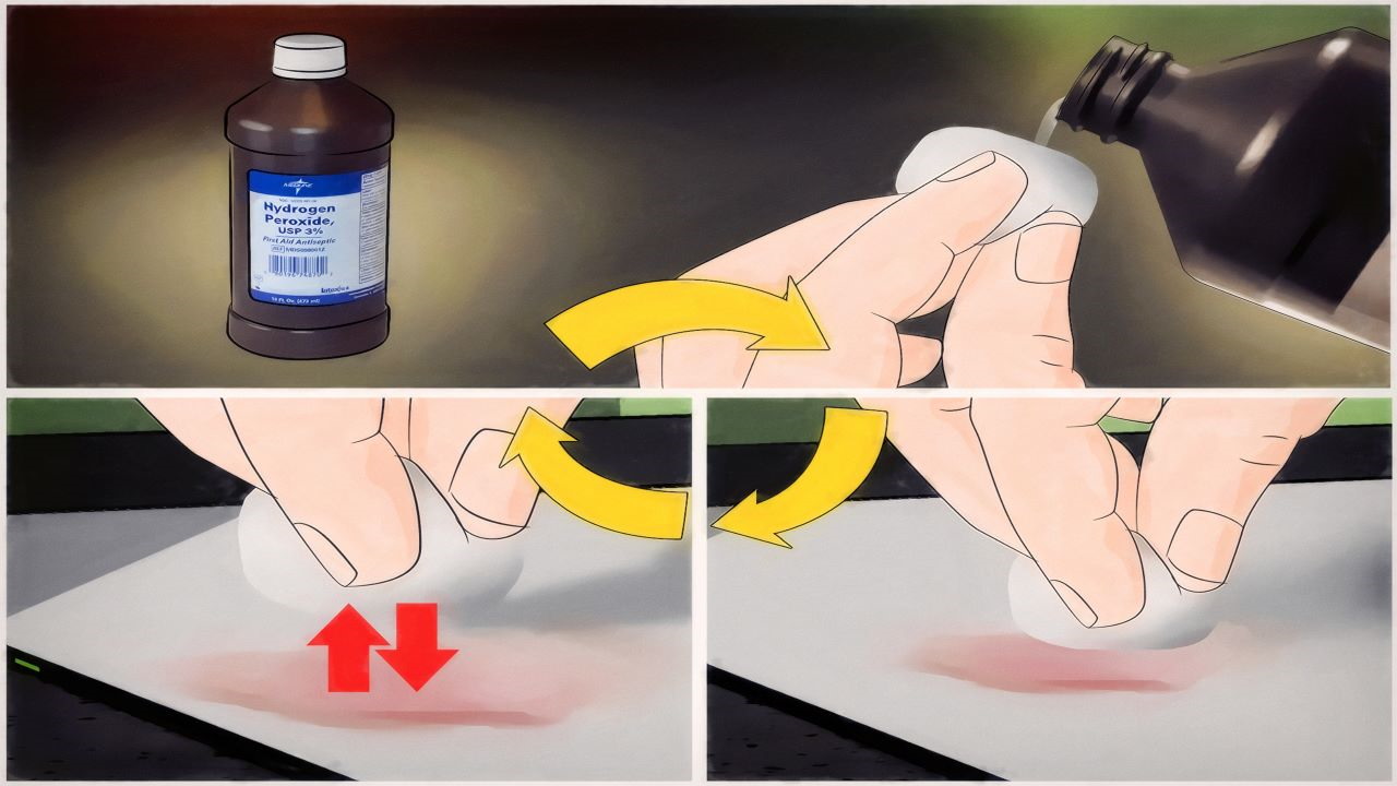 پاک کردن لکه با استفاده از هیدروژن پراکسید — ویدیوی علمی