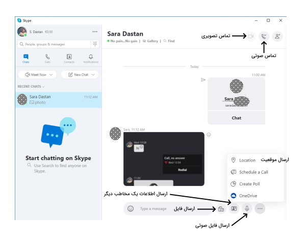 ارسال پیام در اسکایپ