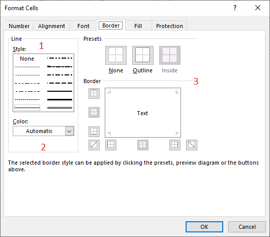 format cells dialogbox
