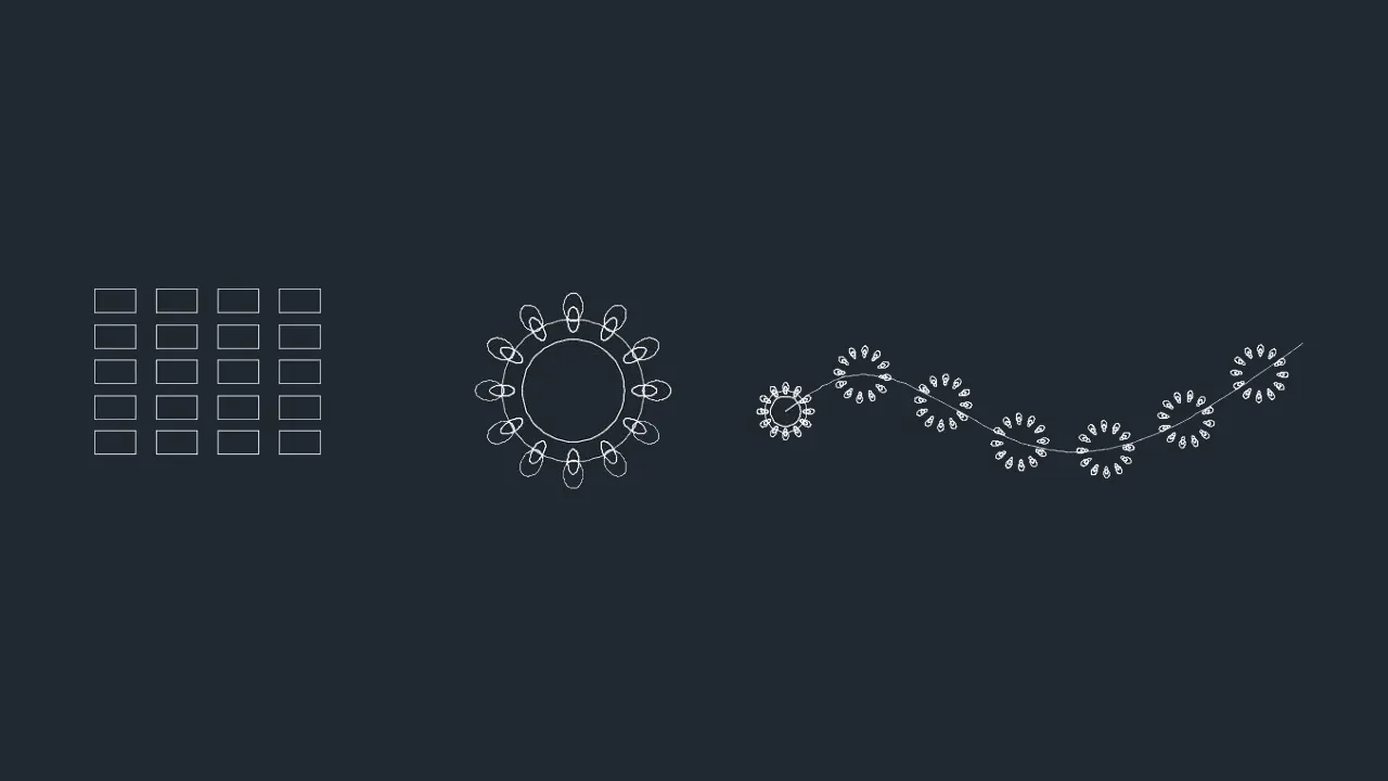 دستور Array در اتوکد — آموزش تصویری (+ دانلود فیلم آموزش گام به گام)