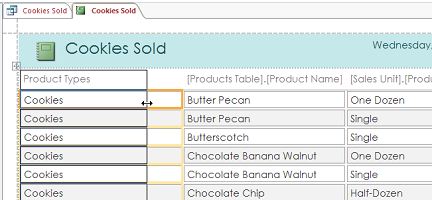 report cookie view