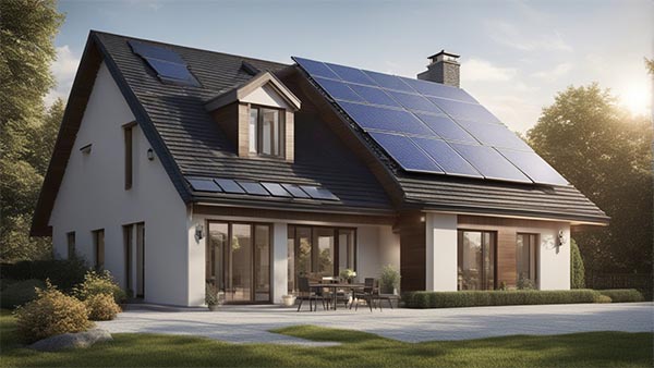 تولید برق با سلول خورشیدی، این خانواده برای تامین برق در پشت بام خود سلول خورشیدی نصب کرده‌اند.