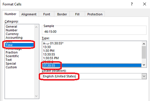 time format for greater than 24