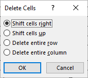 delete cells