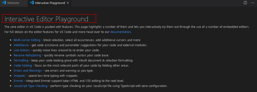 Interactive Playground در VS Code برای آموزش Visual Studio Code