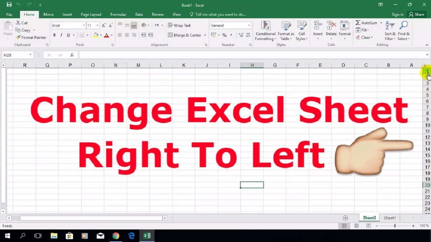 راست به چپ کردن کاربرگ اکسل — به زبان ساده