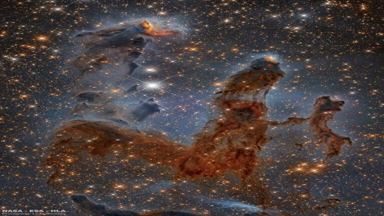 ستون های سحابی عقاب در نور فروسرخ — تصویر نجومی