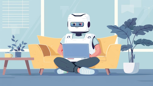 رباتی در حال مشاهده سایت های رایگان هوش مصنوعی
