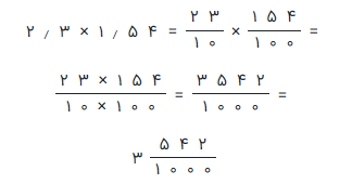 حاصل ضرب کسرهای مخلوط