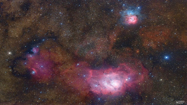 سه سحابی در صورت فلکی کمان — تصویر نجومی