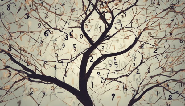 درختی با شاخه های پر از عدد (تصویر تزئینی مطلب الگوهای عددی سخت)