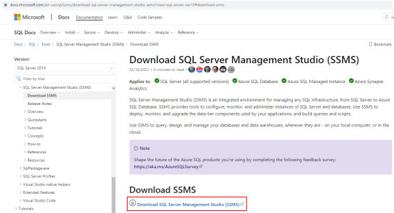 تصویر صفحه دانلود SSMS در سایت مایکروسافت | آموزش SQL Server Management Studio 