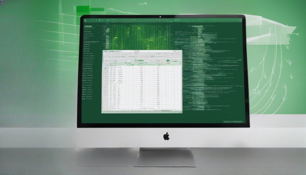 یک کامپیوتر اپل با صفحه اکسل