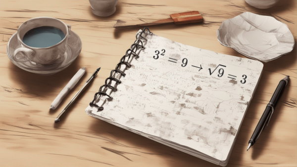 تصویر گرافیکی دفتر و قلم و فنجان قهوه رو میز (تصویر تزئینی مطلب رادیکال چیست)