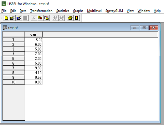 data file in LISREL