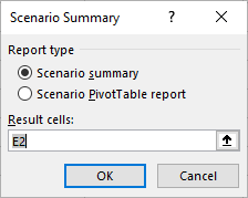 تهیه گزارش خلاصه سناریوها scenario summary