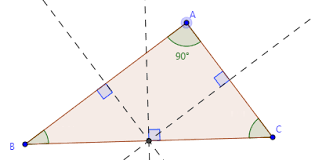 عمود منصف مثلث قائم الزاویه