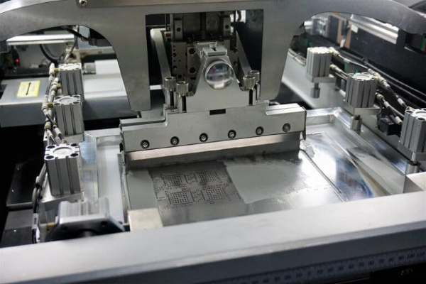دستگاه چاپ خمیر لحیم‌‌کاری در حال کار 