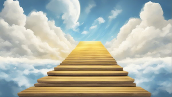 پله ای به سمت آسمان (تصویر تزئینی مطلب تصاعد هندسی)