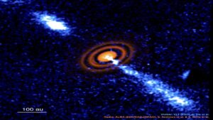 جت سامانه ستاره ای HD 163296 — تصویر نجومی