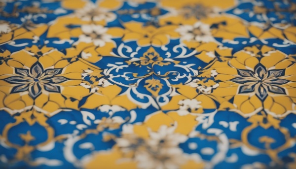 کاشی های زرد و آبی ایرانی