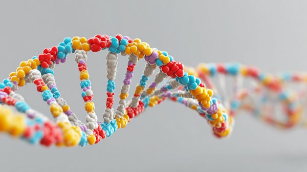 تصویر تزئینی از مولکول دو رشته ای dna
