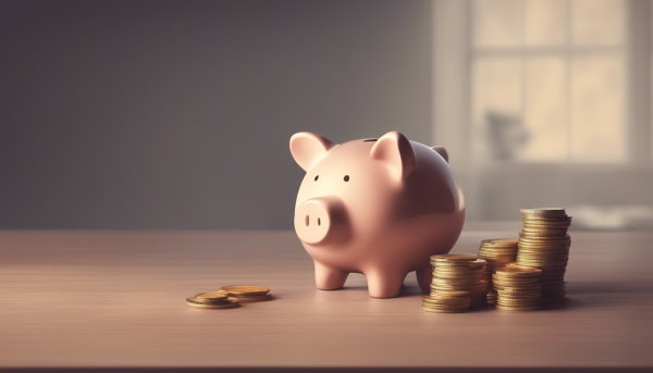 یک قلک به شکل خوک و چند سکه کنارش (تصویر تزئینی مطلب اقتصاد کلان)