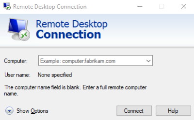 تصویر صفحه برنامه Remote Desktop Connection در مطلب RDP چیست