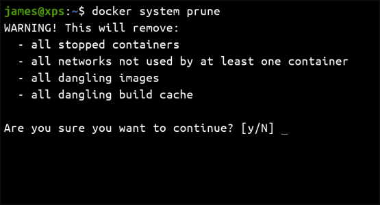 تصویر اجرای دستور docker prune در نوشته داکر چیست یا Docker چیست