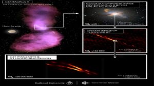 خروج جت از یک سیاه چاله در مرکز کهکشان قنطورس ای — تصویر نجومی
