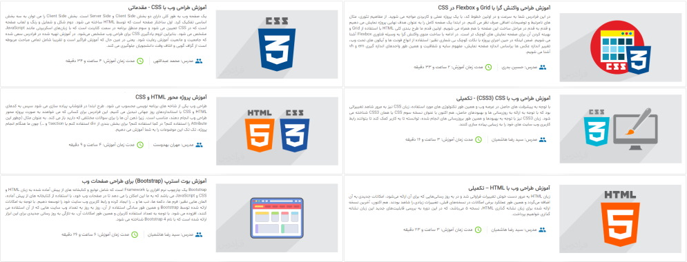 تصویر مربوط به معرفی مجموعه دوره های آموزش برنامه‌نویسی وب با HTML و CSS فرادرس