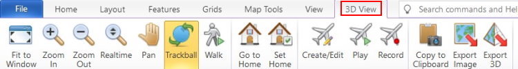 زبانه ابزارهای دستور 3D View (نمایش نمای سه بعدی)