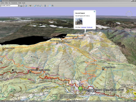 نمایی از ادغام داده‌های برداشت توسط GPS بر روی داده‌های نرم افزار گوگل ارث برای تهیه نقشه توپوگرافی