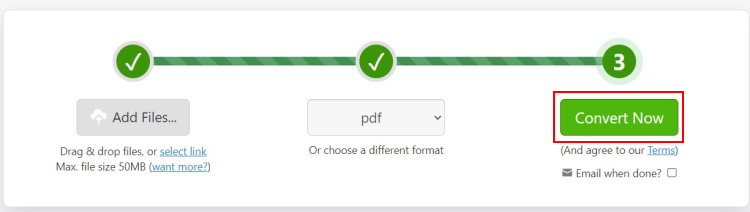 دکمه شروع تبدیل فایل DWG به PDF آنلاین