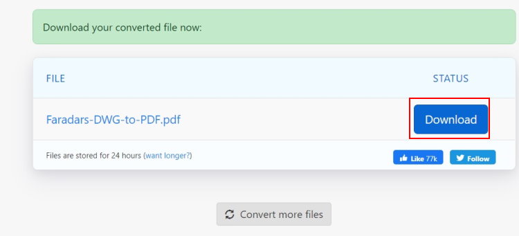 دانلود خروجی نهایی تبدیل فایل DWG به PDF آنلاین توسط سایت زامزار