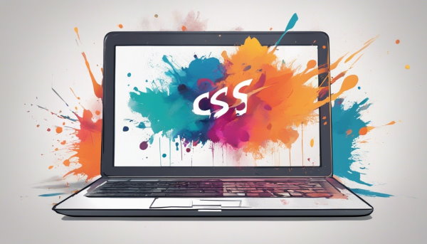 یک لپ تاپ با حروف CSS