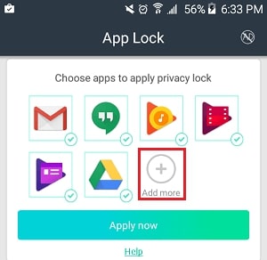 انتخاب واتساپ در App lock و رمزگذاری واتساپ