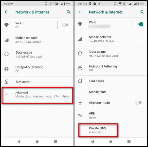 تغییر DNS در اندروید