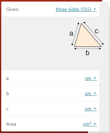ماشین حساب محاسبه آنلاین مساحت مثلث با سه ضلع در سایت Omni Calculator