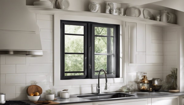 پنجره ای مربعی شکل در آشپزخانه (تصویر مثال مطلب محیط مربع)