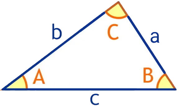 ضلع‌ها و زوایای یک مثلث
