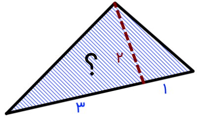 مثلث مختلف الاضلاع با ارتفاع 2 و قاعده نظیر 4